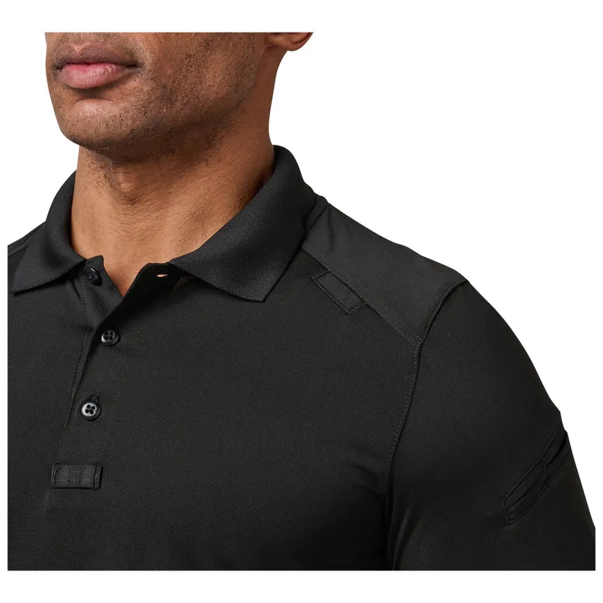 5.11 Helios Long Sleeve Mens Polo Shirt Black Outdoor Tactical Australia
