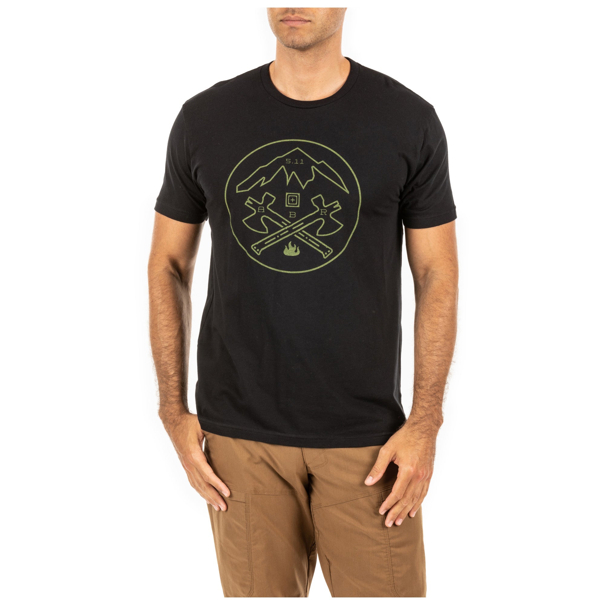 5.11 Tactical Crossed Axe Mountain Tee Black Small Outdoor Tactical Australia
