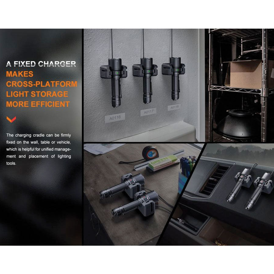 Fenix WF26R 3000 lumens 450m throw rechargeable torch with charging dock Outdoor Tactical Australia