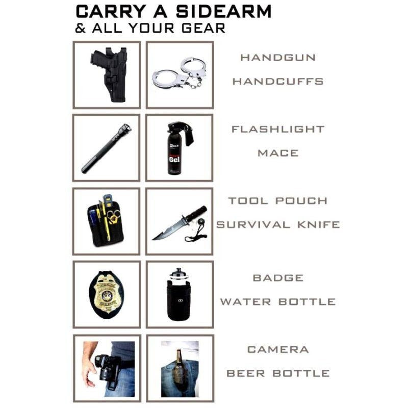 KORE Essentials Leather 1.5" Gun Belt Black with X3 Gunmetal Buckle Outdoor Tactical Australia