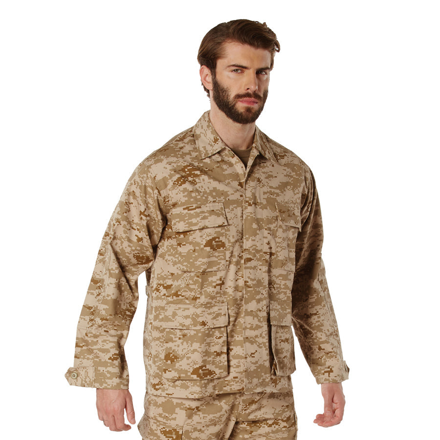 MilSpec Digital Camo BDU Shirt - Desert Digital Camo Large Outdoor Tactical Australia