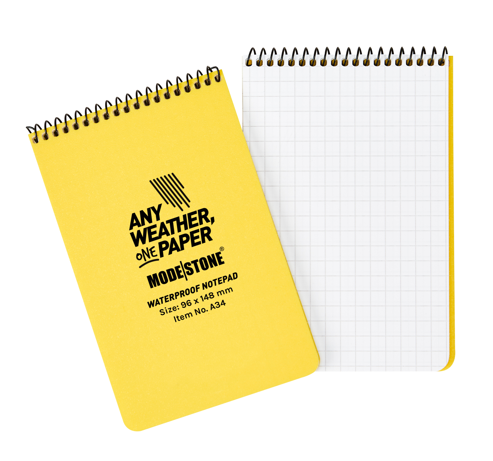 Modestone A34 Top Spiral Notepad 96x148mm 50 Sheets Yellow Outdoor Tactical Australia