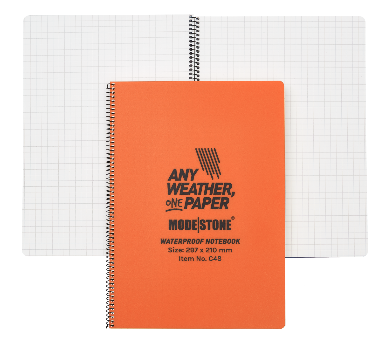 Modestone C48 Side Spiral Notepad A4 210x297mm 50 Sheets Orange Outdoor Tactical Australia