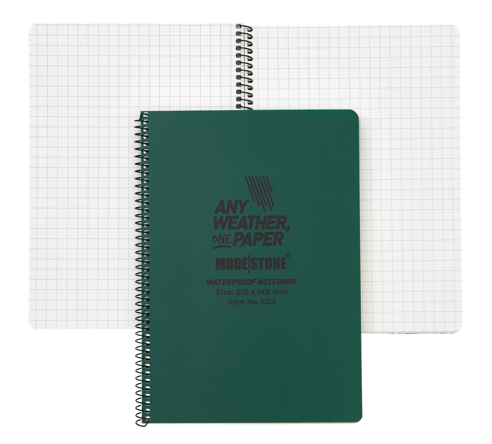 Modestone C53 Side Spiral Notepad A5 148x210mm 50 Sheets Green Outdoor Tactical Australia