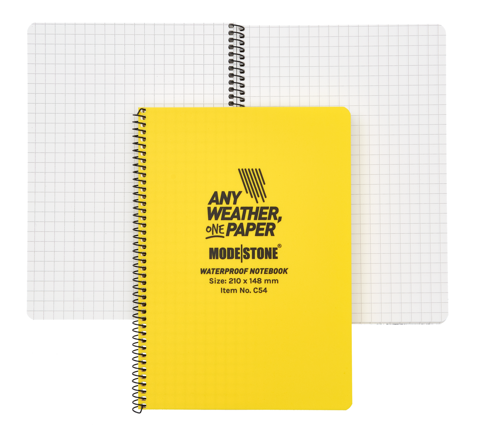 Modestone C54 Side Spiral Notepad A5 148x210mm 50 Sheets Yellow Outdoor Tactical Australia