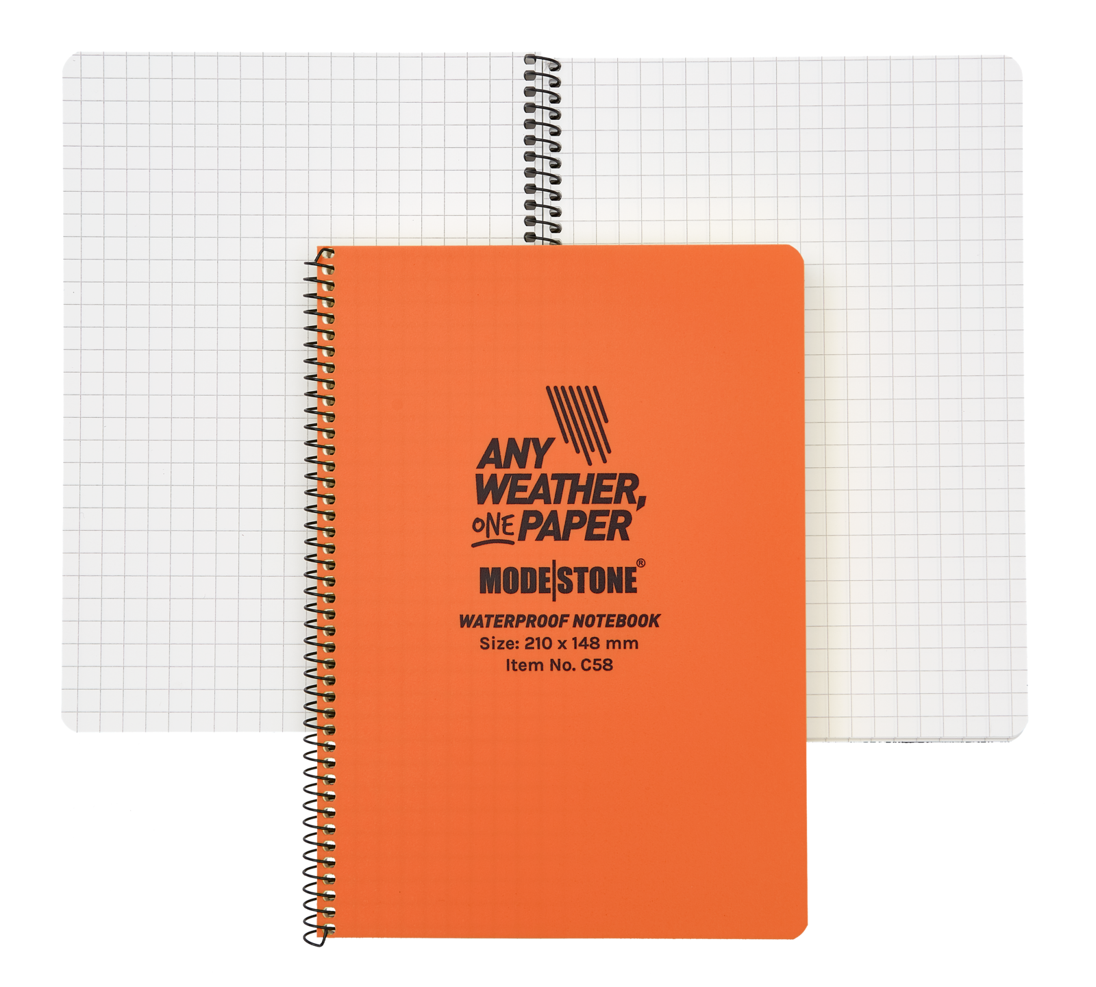 Modestone C58 Side Spiral Notepad A5 148x210mm 50 Sheets Orange Outdoor Tactical Australia