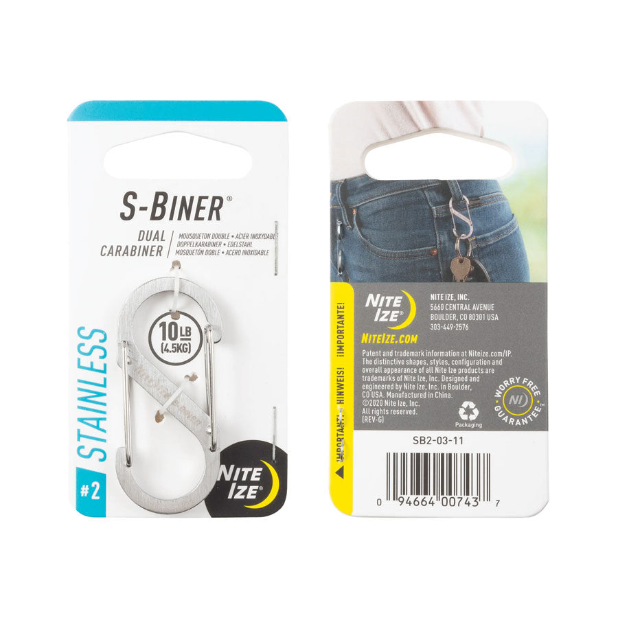 Nite Ize S-Biner Dual Carabiner Stainless Steel #2 Single Stainless Steel Outdoor Tactical Australia