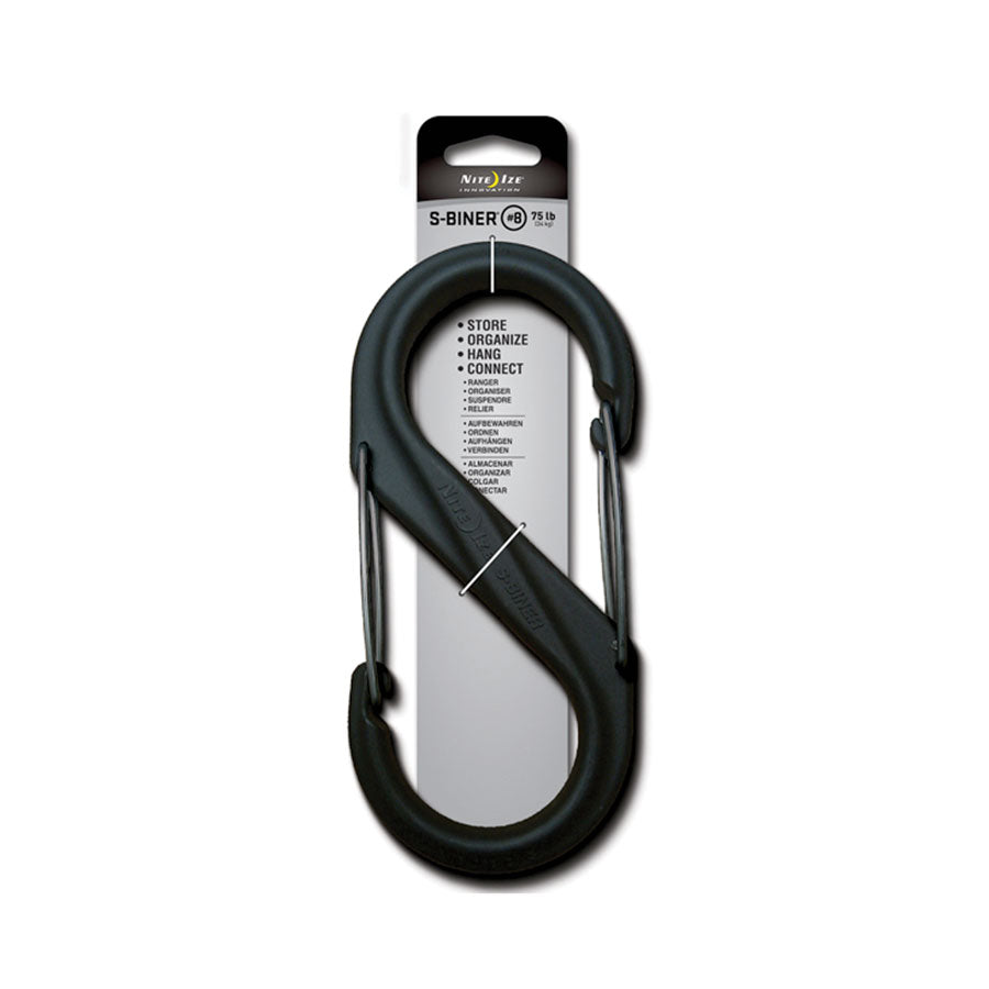 Nite Ize S-Biner Plastic #8 Black with Black Gates Outdoor Tactical Australia