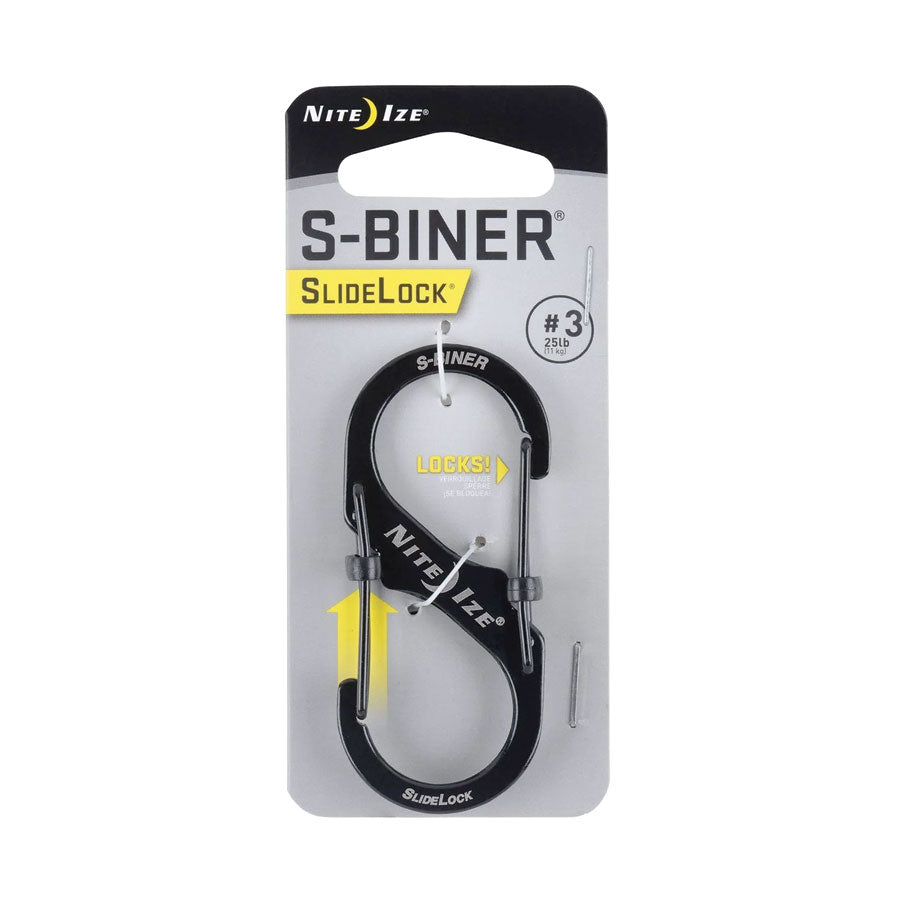 Nite Ize S-Biner SlideLock #3 Steel Black Outdoor Tactical Australia