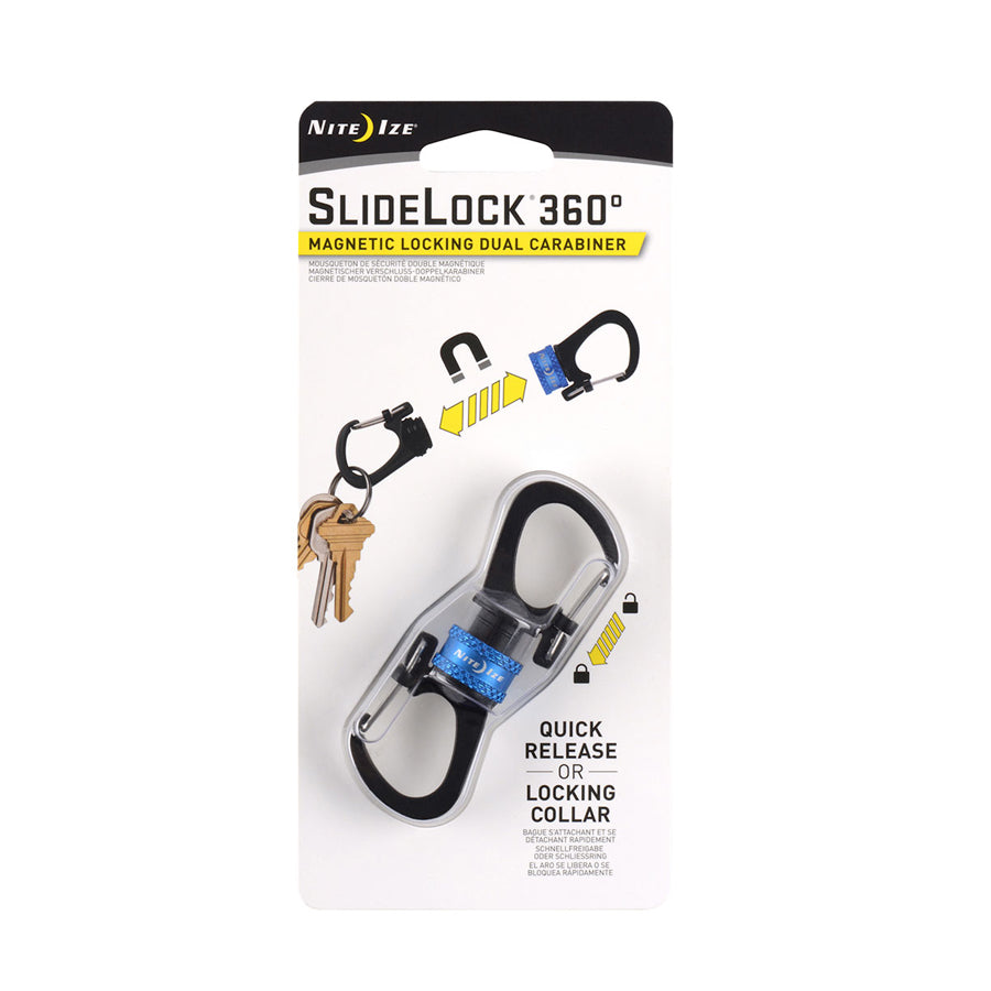 Nite Ize SlideLock 360° Magnetic Locking Carabiner Blue Outdoor Tactical Australia