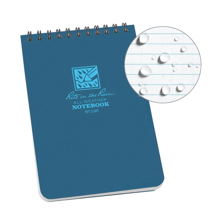 Rite in the Rain No246 Top Spiral 4x6 Notebook Universal Blue Outdoor Tactical Australia
