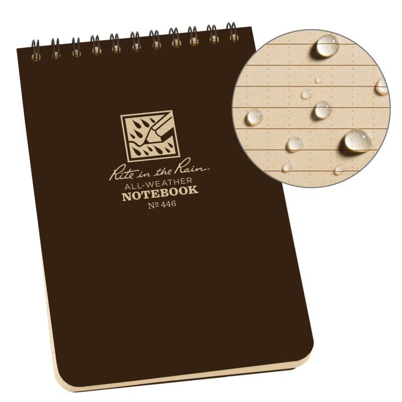 Rite in the Rain No446 Top Spiral 4x6 Notebook Universal Brown Outdoor Tactical Australia