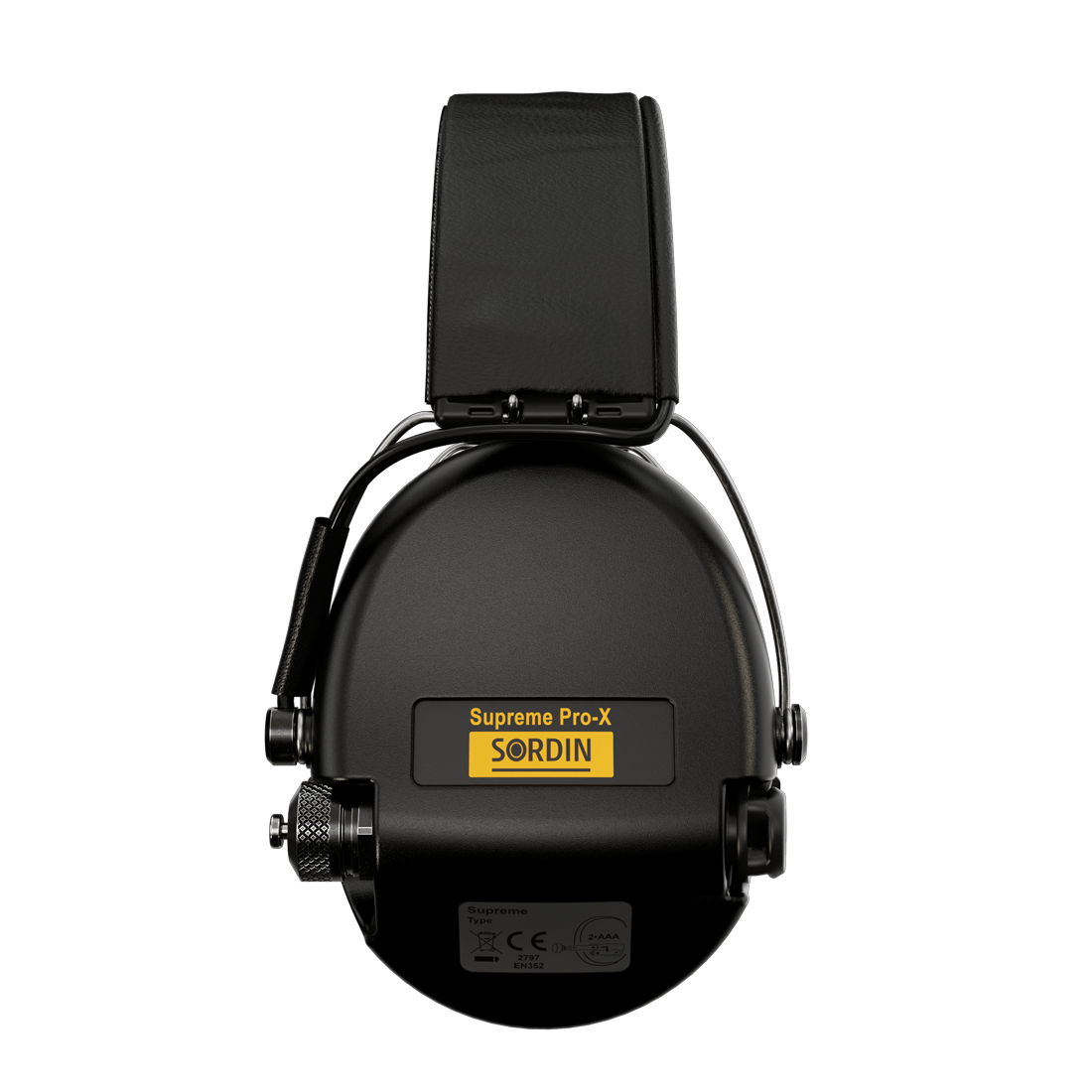 Sordin Supreme Pro-X Electronic Hearing Protection - Black Leather Headband Black Cup Colour Outdoor Tactical Australia