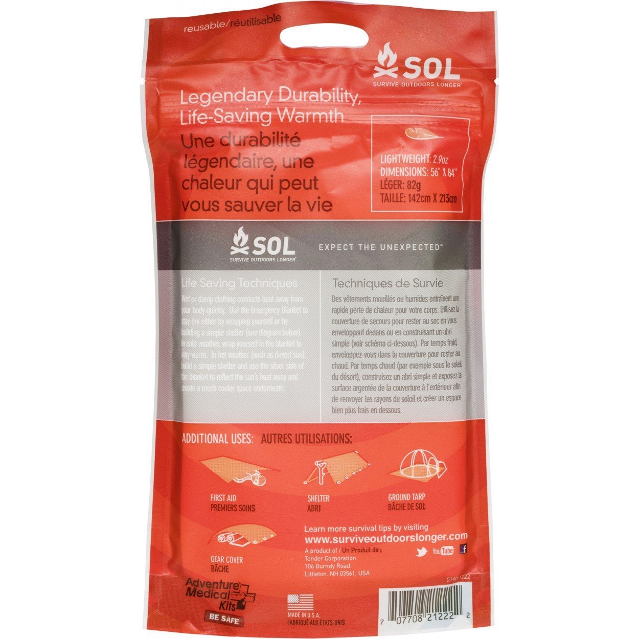 Survive Outdoors Longer SOL Emergency Blanket Outdoor Tactical Australia