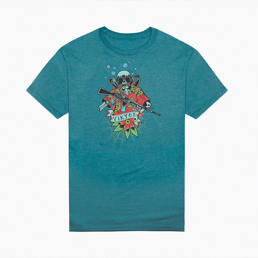 VIKTOS Easy Days Tee Cyan Heather Small Outdoor Tactical Australia