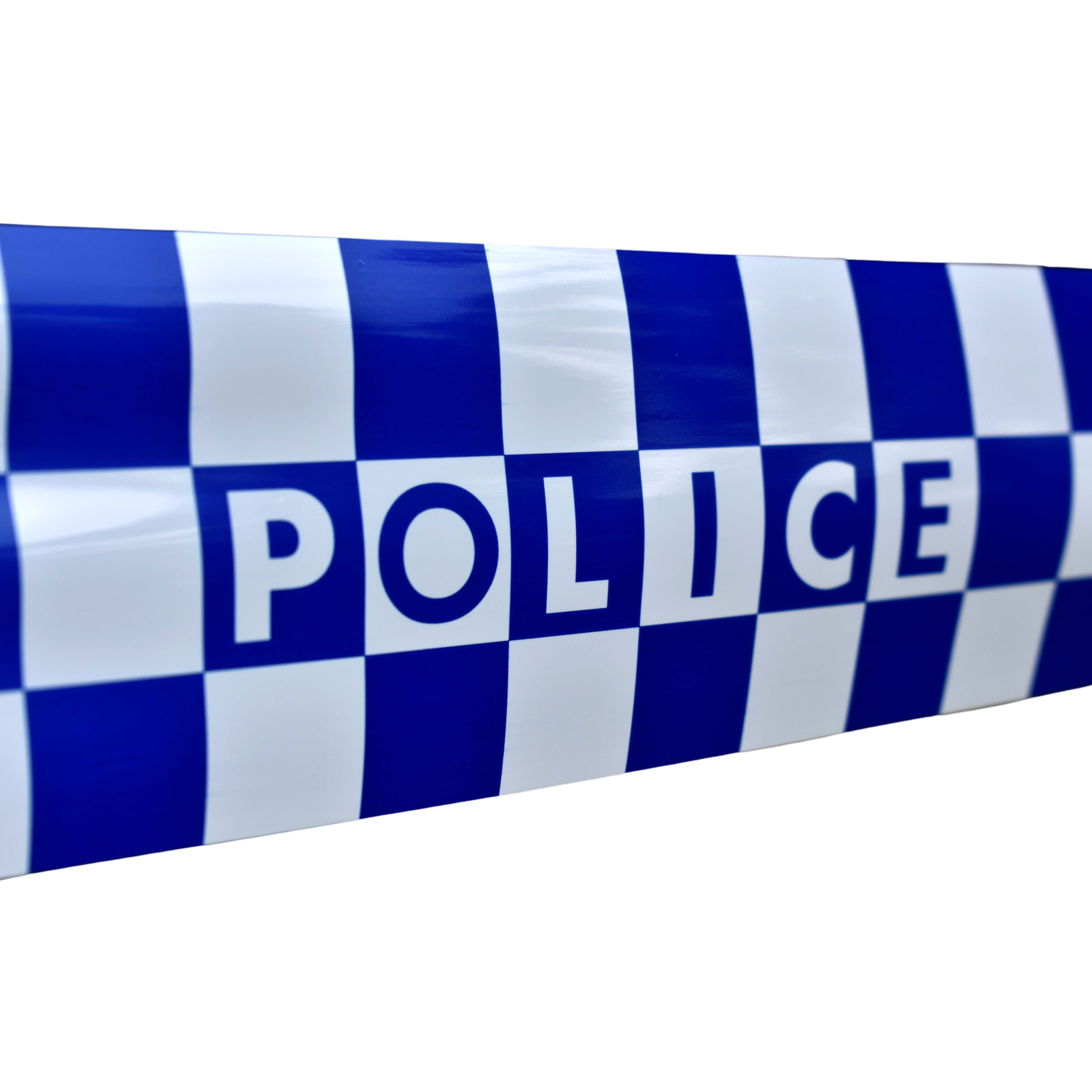 VTS Police Barricade Tape Blue and White Checkered Reflective 1000ft Roll Outdoor Tactical Australia