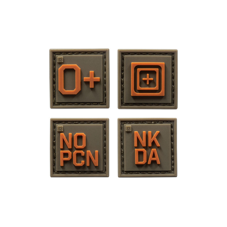 5.11 Tactical Blood Type Patch Kit O Pos Outdoor Tactical Australia