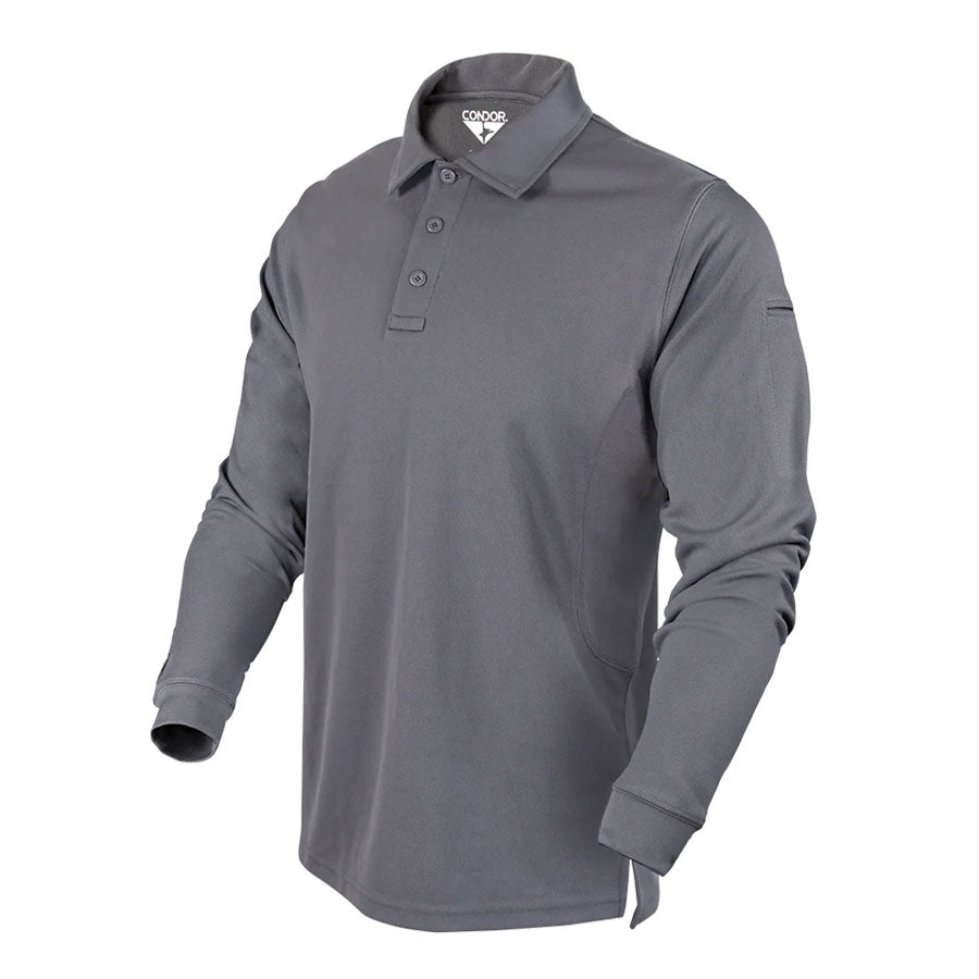 Condor Performance Long Sleeve Tactical Polo Graphite Small Outdoor Tactical Australia