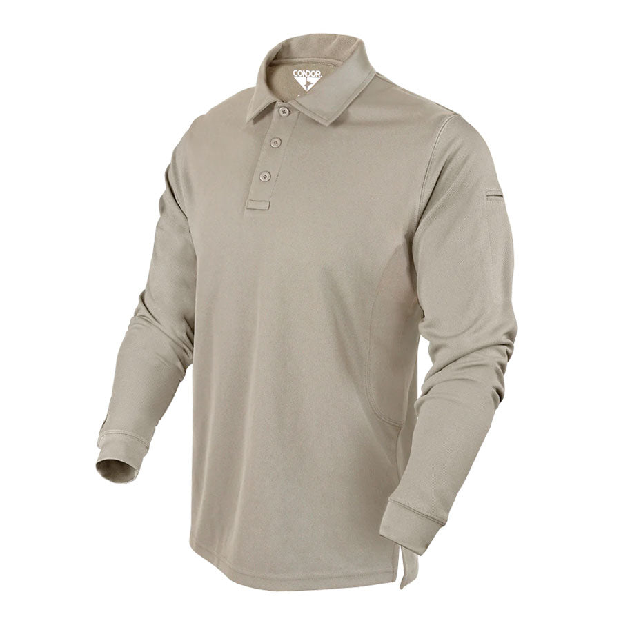 Condor Performance Long Sleeve Tactical Polo Sand Small Outdoor Tactical Australia