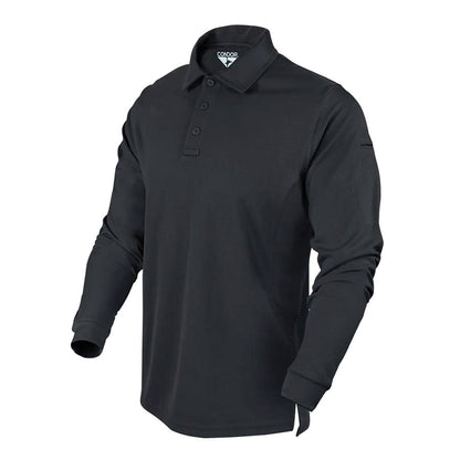 Condor Performance Long Sleeve Tactical Polo Black Small Outdoor Tactical Australia
