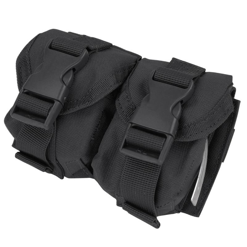Condor Tactical MA14 MOLLE Modular Military Double Frag Grenade Pouch Black (002) Outdoor Tactical Australia