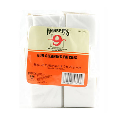 Hoppe's Gun Cleaning Patches for .22 to .270 / .38 to .45 caliber and .410 to 20 gauge Pack of 500 .38 to .45 Caliber & .410 to 20 Gauges Outdoor Tactical Australia