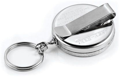 Key-Bak Original KB5 Belt Clip Self Retracting Reel 609mm Stainless Steel Chain Chrome Outdoor Tactical Australia