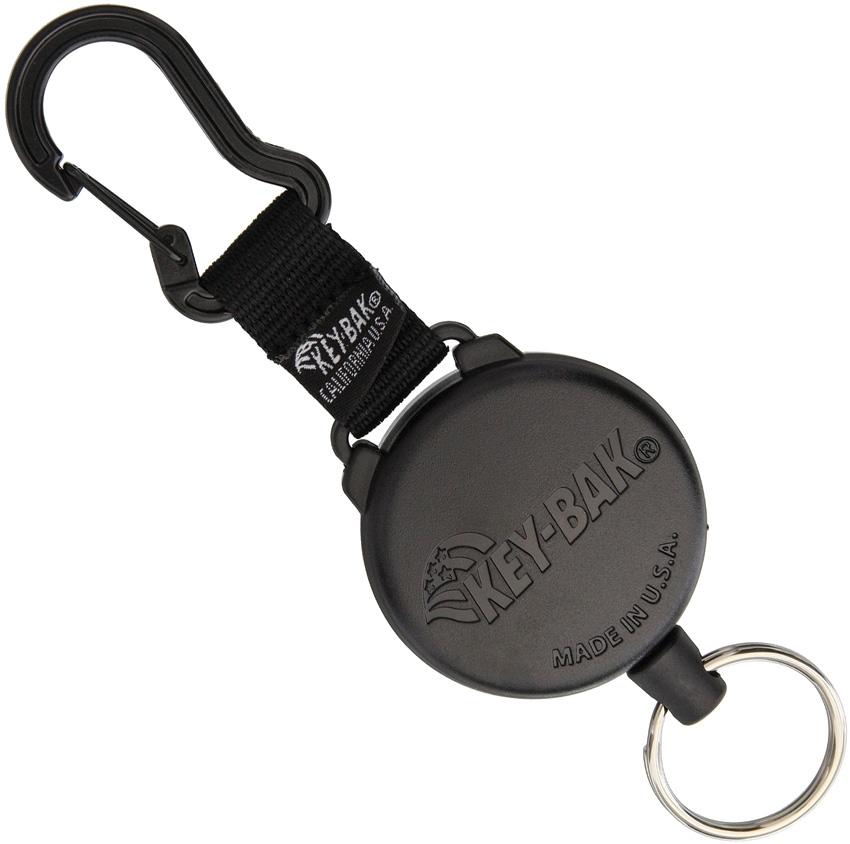KeyBak SECURIT Retractable Carabiner Key Holder KB488B 1.2m Kevlar Cord Black Outdoor Tactical Australia