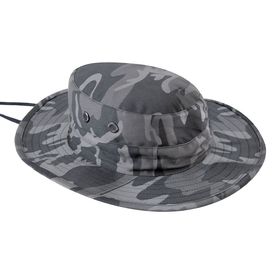 MilSpec Adjustable Boonie Hat Black Camo Outdoor Tactical Australia