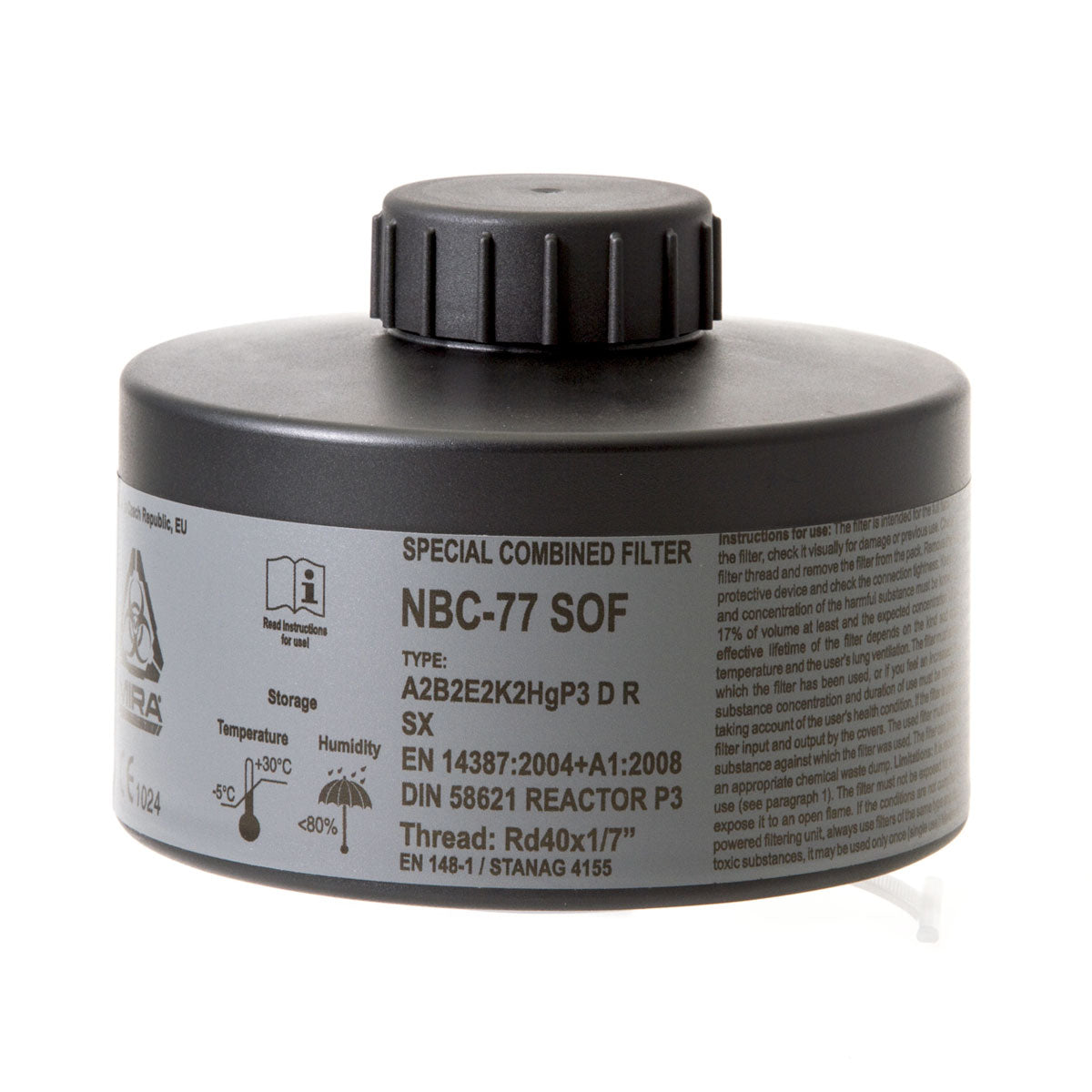 Mira Safety CBRN Gas Mask Filter NBC77 SOF 40mm Thread Canister Outdoor Tactical Australia