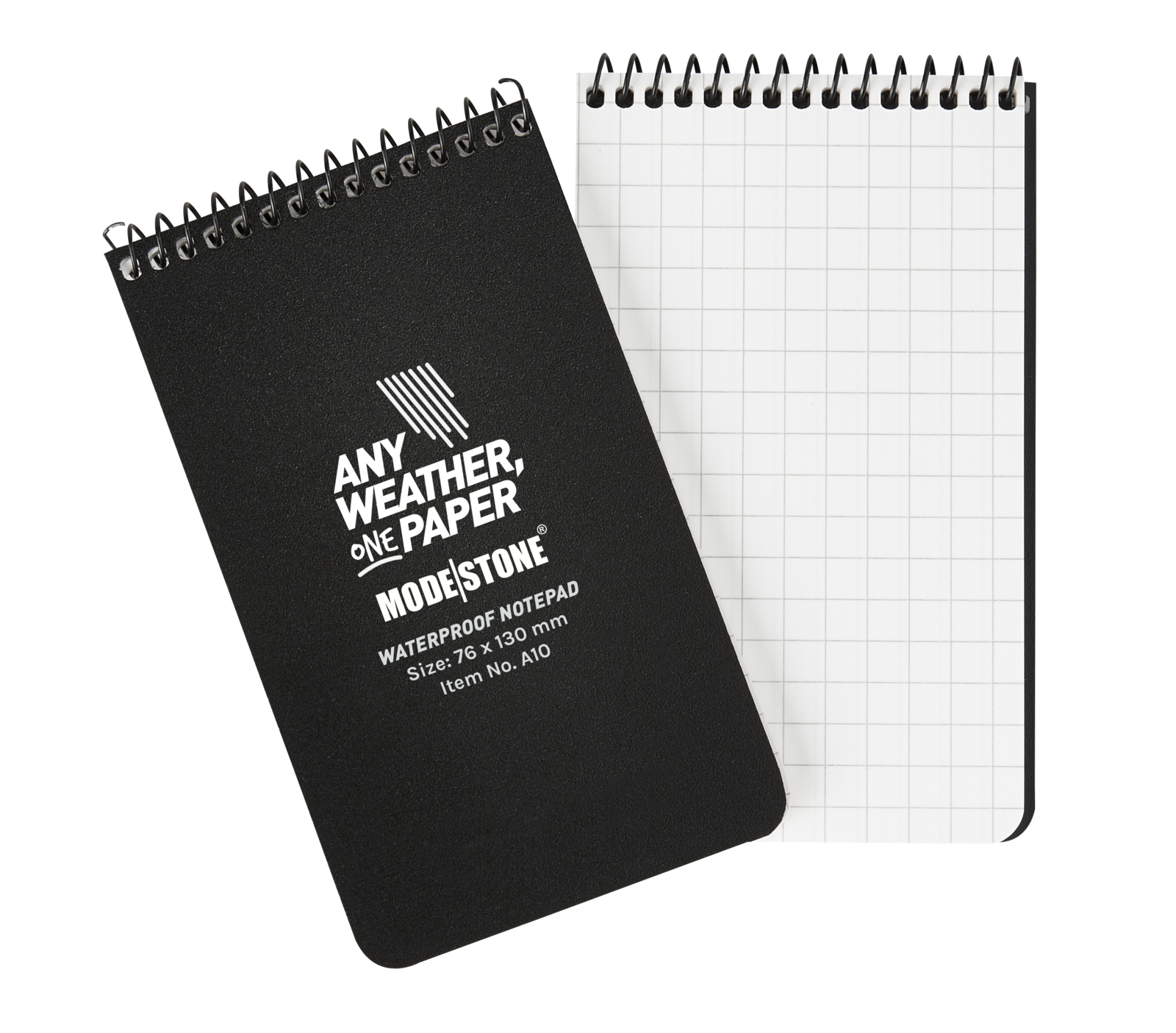 Modestone A10 Top Spiral Notepad 76x130mm 50 Sheets Black Outdoor Tactical Australia