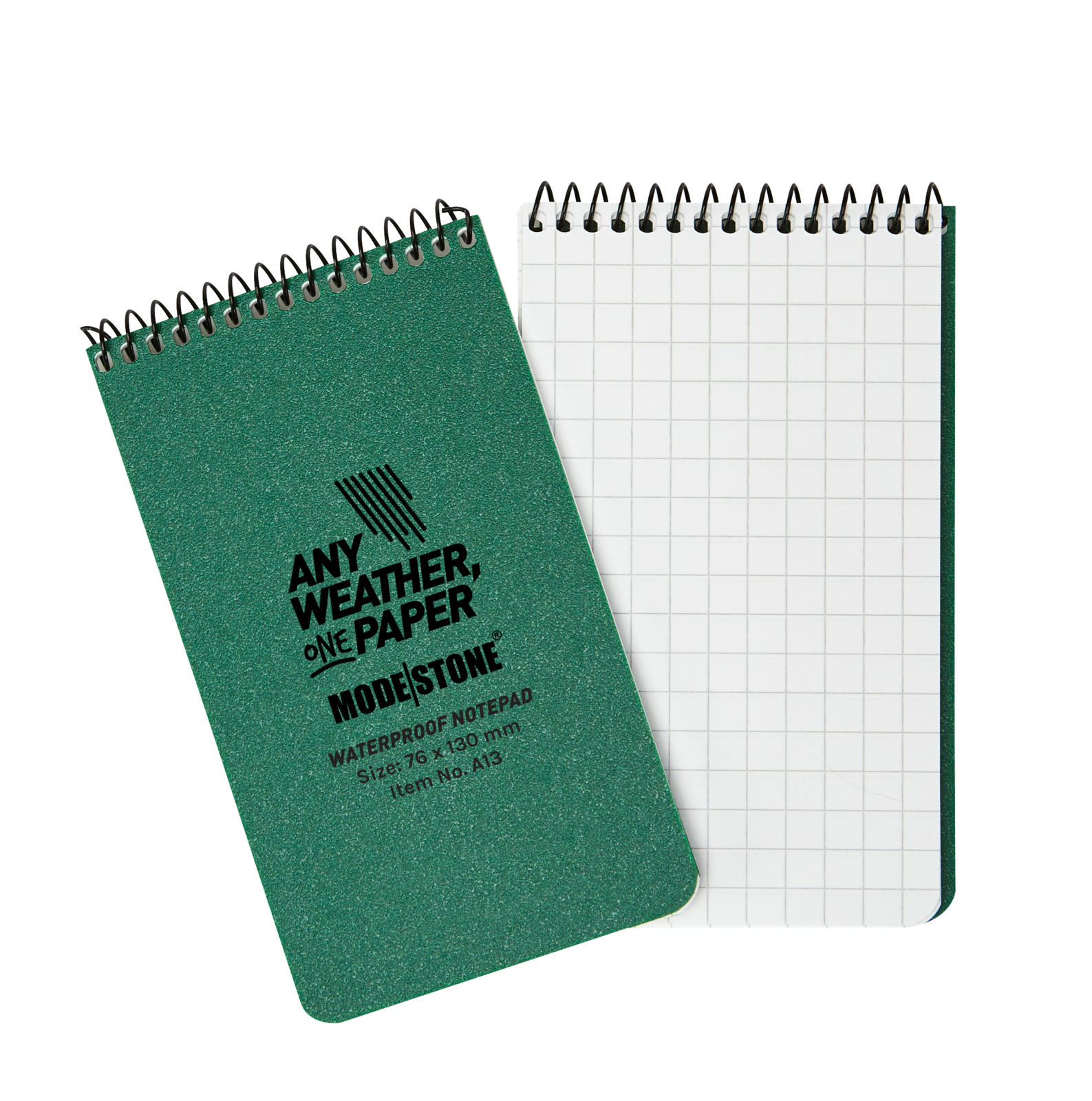 Modestone A13 Top Spiral Notepad 76x130mm 50 Sheets Green Outdoor Tactical Australia