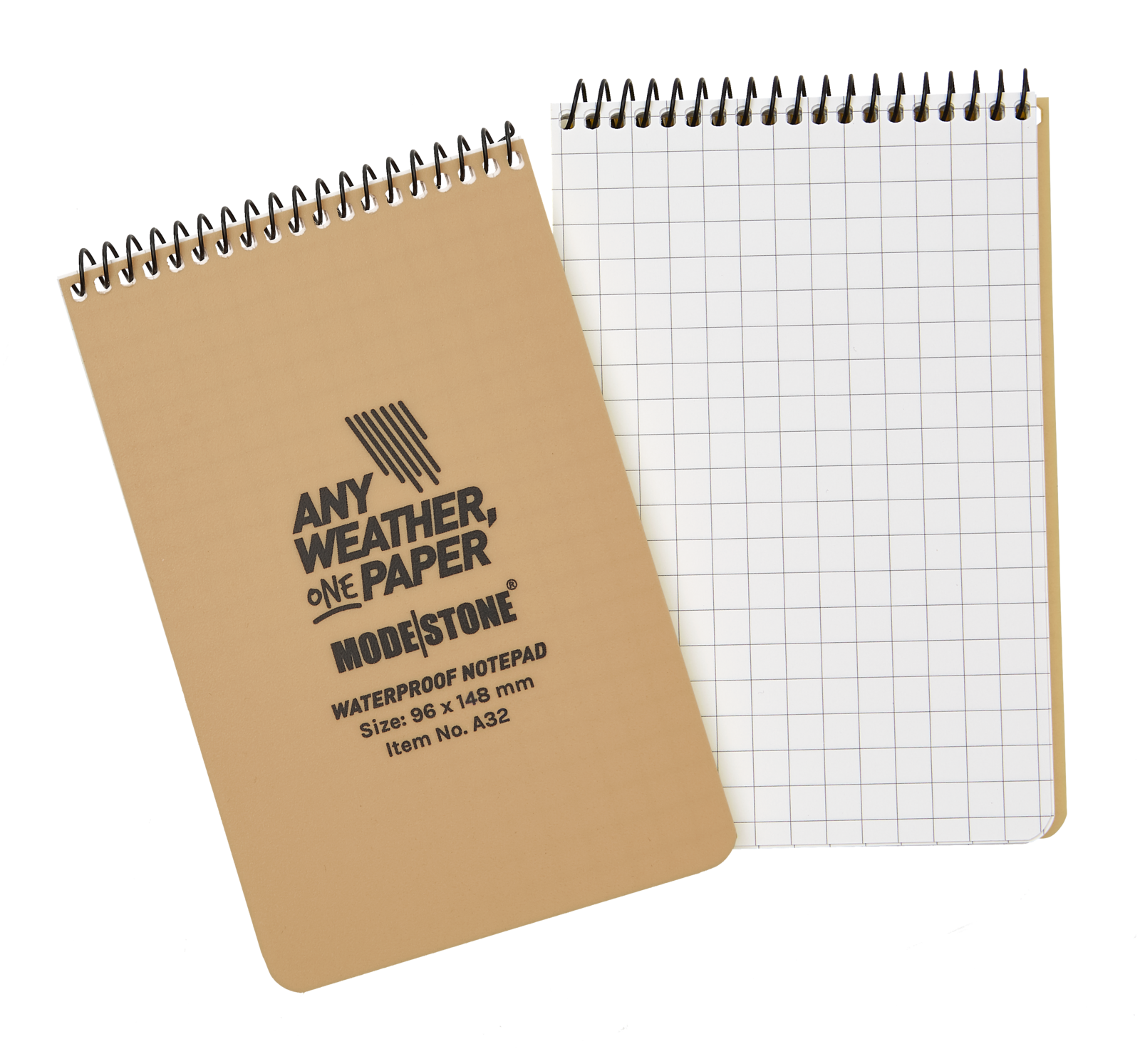Modestone A32 Top Spiral Notepad 96x148mm 50 Sheets Tan Outdoor Tactical Australia