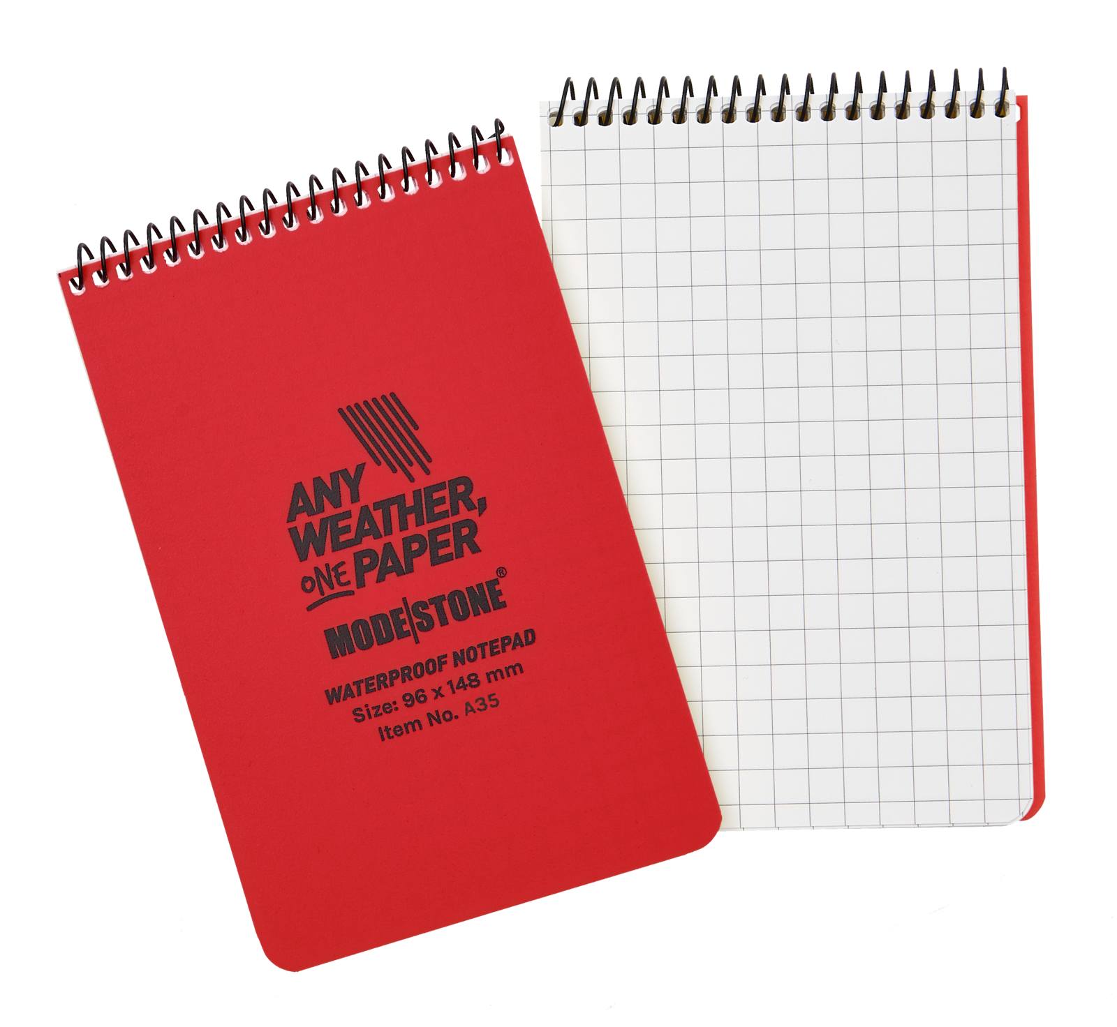 Modestone A35 Top Spiral Notepad 96x148mm 50 Sheets Red Outdoor Tactical Australia