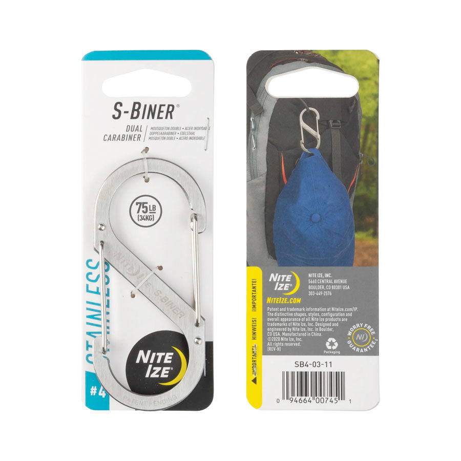 Nite Ize S-Biner Dual Carabiner Stainless Steel #4 Single Stainless Steel Outdoor Tactical Australia