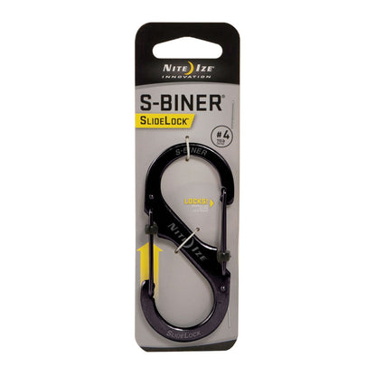 Nite-Ize S-Biner SlideLock #4 Steel Black Black Outdoor Tactical Australia