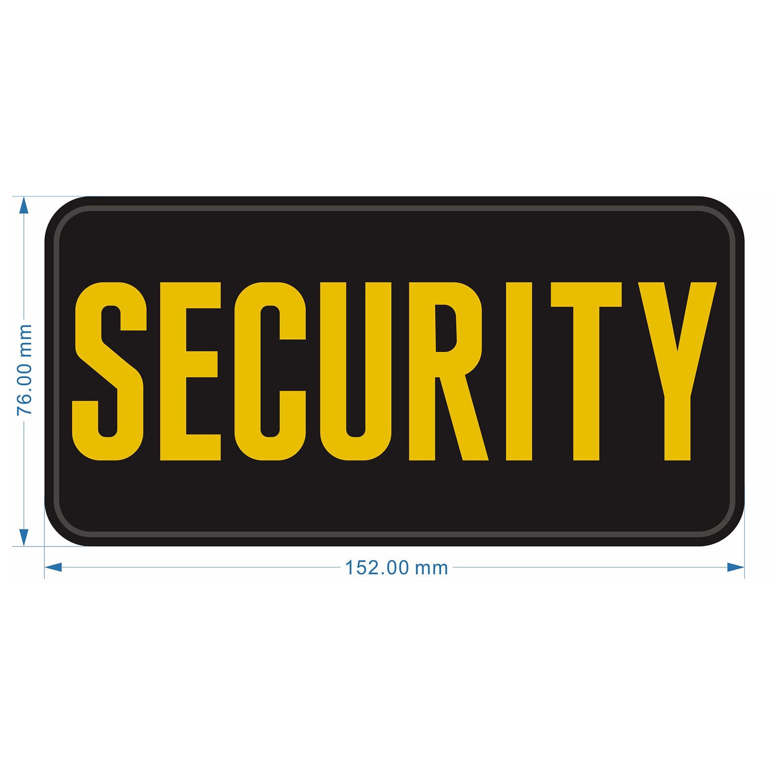 Outback Tactical 3D PVC Rubberised SECURITY Patches Various Sizes and Colours Medium Tall (152mm x 76mm) Yellow Outdoor Tactical Australia