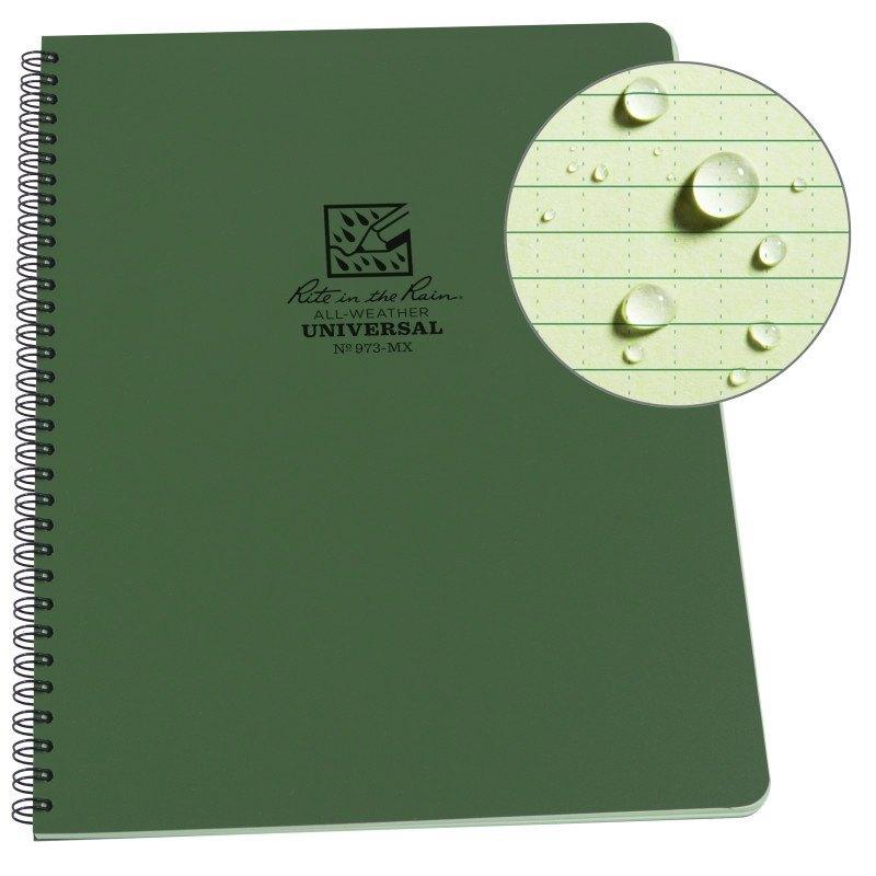Rite in the Rain 973-MX Side Spiral Notebook Universal Green Outdoor Tactical Australia