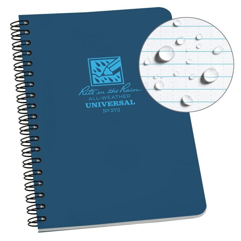 Rite in the Rain No273 Side Spiral Notebook Universal Blue Outdoor Tactical Australia