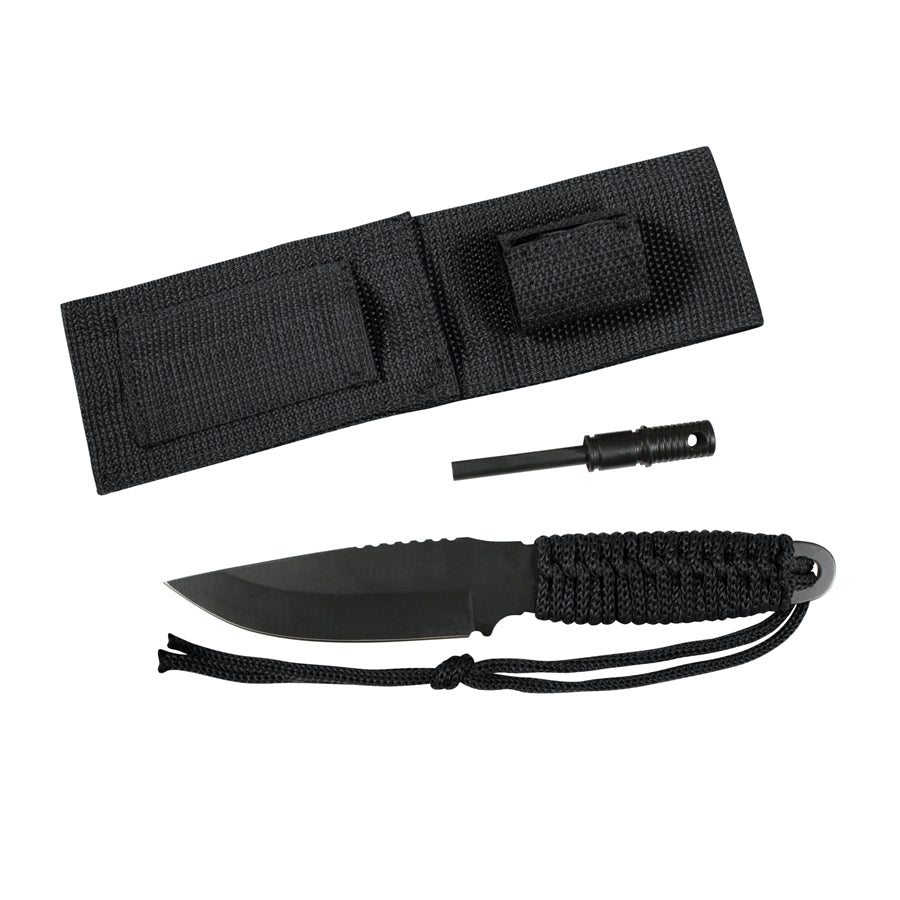 Rothco MilSpec Paracord Knife With Fire Starter Black Outdoor Tactical Australia