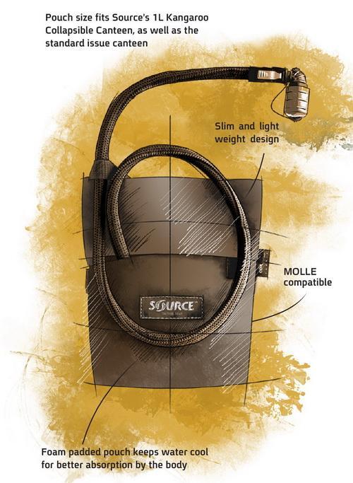 Source Tactical Kangaroo 1L With Pouch Collapsible Canteen Hydration System Outdoor Tactical Australia