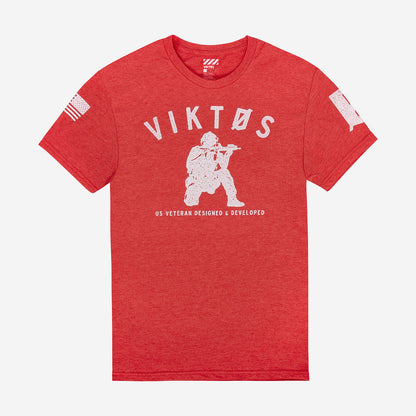 VIKTOS Varsity Tee Red Heather Small Outdoor Tactical Australia